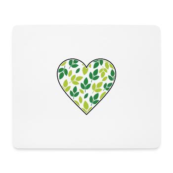 Cœur Feuilles Nature Environnement Amour Vecteur - Tapis de souris (format paysage) - blanc - Devant