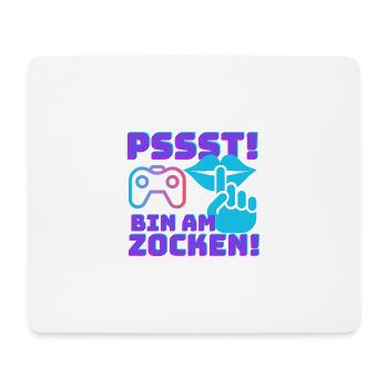 Pssst bin am zocken Gamer Geschenk - Mousepad (Querformat) - Weiß - Vorne