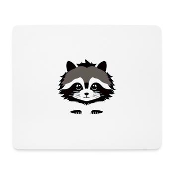 Waschbären süßer Cartoon Waschbär 11 - Mousepad (Querformat) - Weiß - Vorne