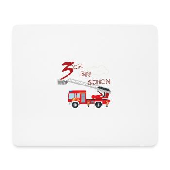 Feuerwehr Auto - 3. Geburtstag - Mousepad (Querformat) - Weiß - Vorne