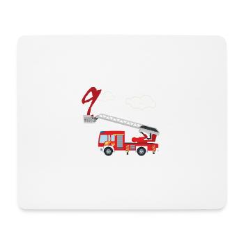 Fire truck - 9th birthday - Mouse Pad (horizontal) - white - Front