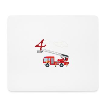 Fire truck - 4th birthday - Mouse Pad (horizontal) - white - Front
