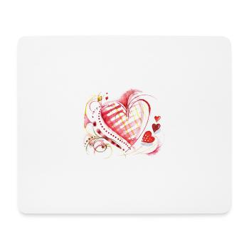 Herz aquarell - Mousepad (Querformat) - Weiß - Vorne