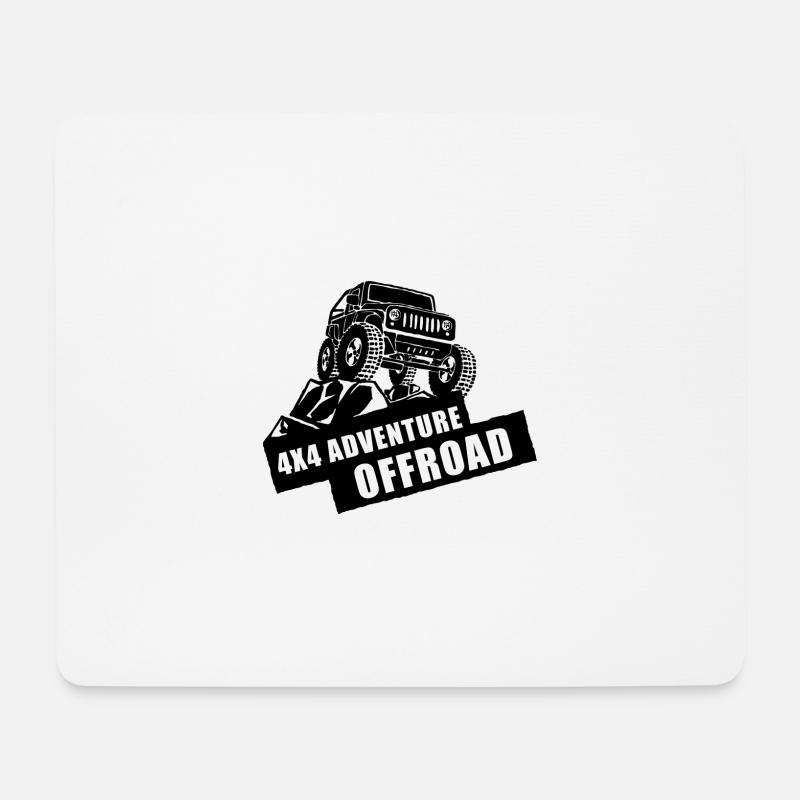 4x4 Adventure Offroad Jeep - Mousepad (Querformat) - Weiß