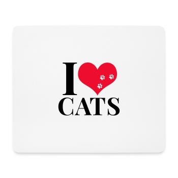 I love cats - Mouse Pad (horizontal) - white - Front