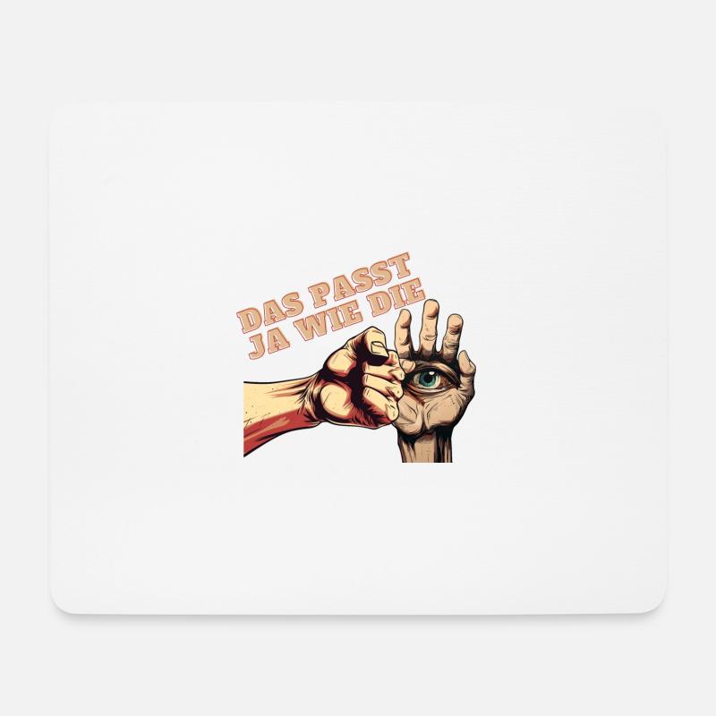 Das passt ja wie die Faust aufs Auge! - Funny - Mousepad (Querformat) - Weiß