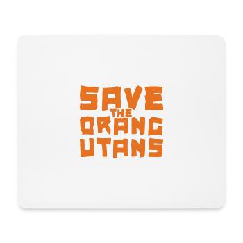 Schriftzug Save the Orangutans orange - Mousepad (Querformat) - Weiß - Vorne