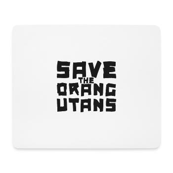 Schriftzug Save the Orangutans schwarz - Mousepad (Querformat) - Weiß - Vorne