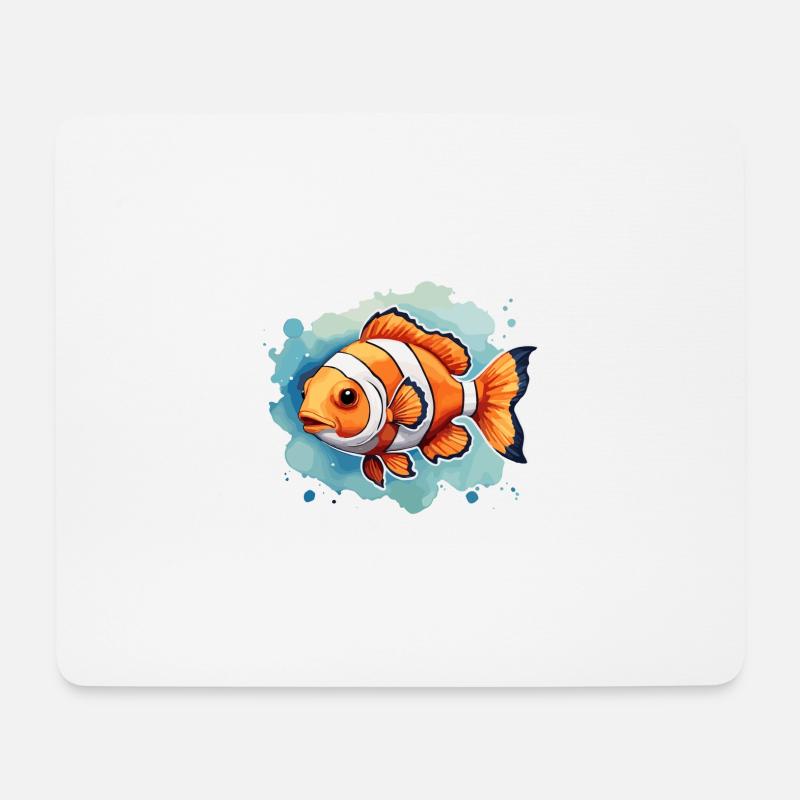 Clownfisch Bunt Im Aquarium Niedlich Niedlich Nemo - Mousepad (Querformat) - Weiß