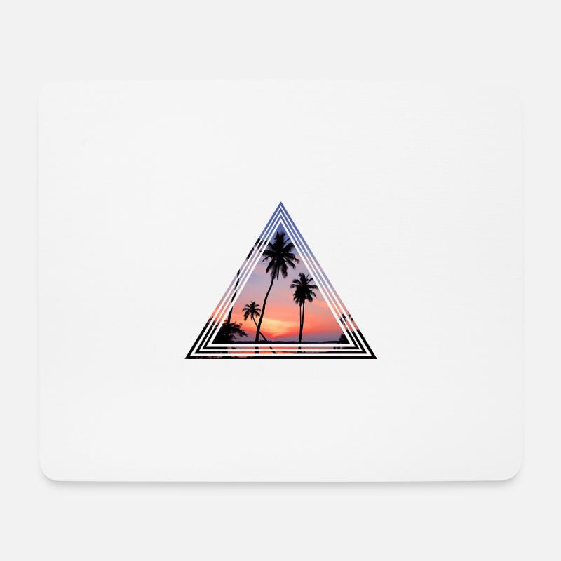 Palmen im Sonnenuntergang - Mousepad (Querformat) - Weiß