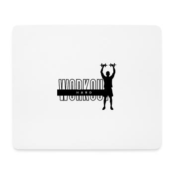 Workout hard "Dumbels" - Mousepad (Querformat) - Weiß - Vorne
