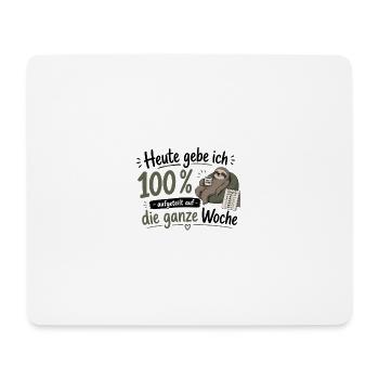 100% Energie verteilt: Wochenplan-Sloth - Mousepad (Querformat) - Weiß - Vorne