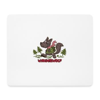 Loup-vagabond - Tapis de souris (format paysage) - blanc - Devant