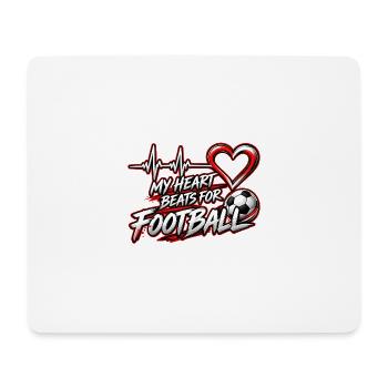 Herzschlag fürs Fußball - Mousepad (Querformat) - Weiß - Vorne