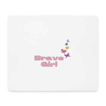 Brave Girl with Butterflies - Mouse Pad (horizontal) - white - Front