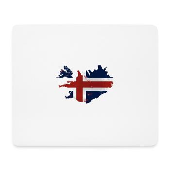 Iceland Flag Map - Mousepad (Querformat) - Weiß - Vorne