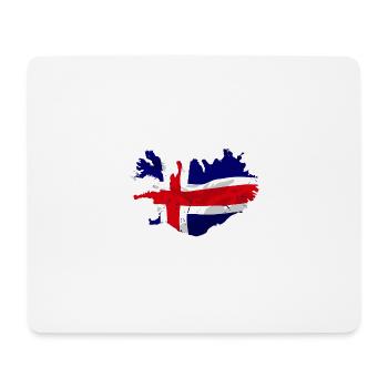 Iceland Flag Map - Mousepad (Querformat) - Weiß - Vorne