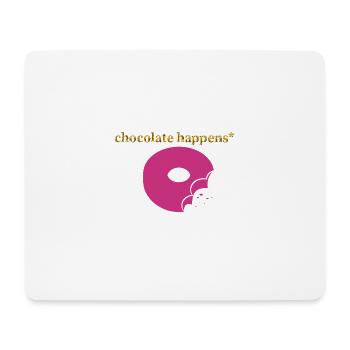 Pink Donut mit Schoko-Akzent - Mousepad (Querformat) - Weiß - Vorne