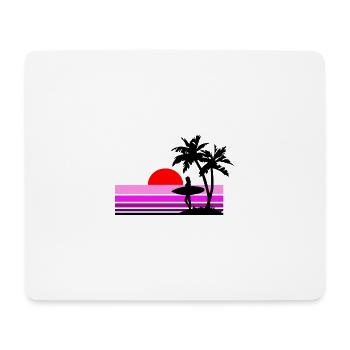 Surfer Girl bei Sonnenuntergang - Mousepad (Querformat) - Weiß - Vorne