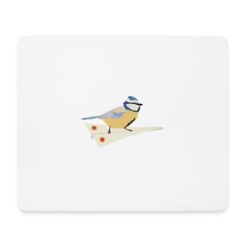 Blaumeise Papierflieger - Mousepad (Querformat) - Weiß - Vorne