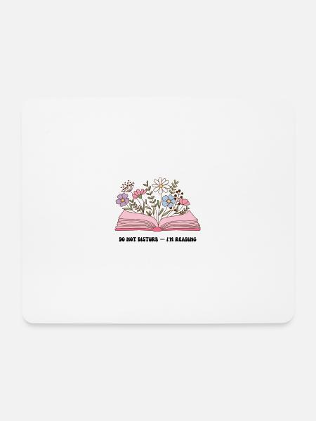 Blumen aus offenem Buch - Mousepad (Querformat) - Weiß