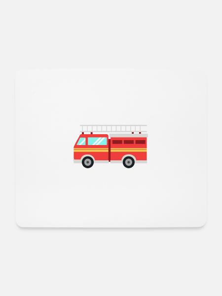 Feuerwehr Auto - Mousepad (Querformat) - Weiß