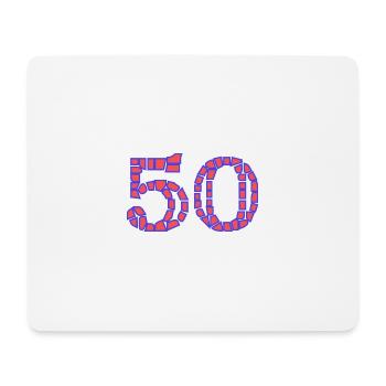 50. 50 ANS. 50e ANNIVERSAIRE. ANNIVERSAIRE 50 ANS. - Tapis de souris (format paysage) - blanc - Devant