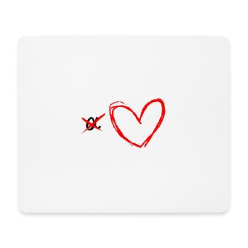 Ich bin kein Alpha Design mit rotem Herz - Mousepad (Querformat) - Weiß - Vorne