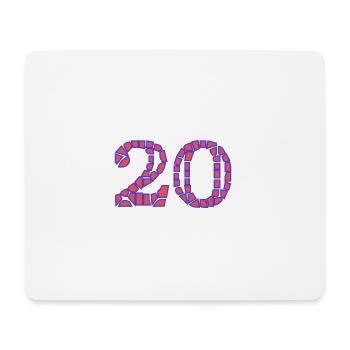 20. 20 ANS. 20e ANNIVERSAIRE. ANNIVERSAIRE 20 ANS. - Tapis de souris (format paysage) - blanc - Devant