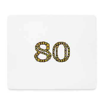 80. 80 YEARS. 80th ANNIVERSARY. 80 YEARS ANNIVERSARY. - Mouse Pad (horizontal) - white - Front