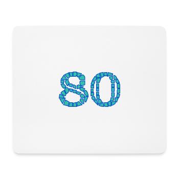 80. 80 ANS. 80e ANNIVERSAIRE. ANNIVERSAIRE 80 ANS. - Tapis de souris (format paysage) - blanc - Devant