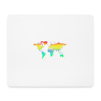 Carte du monde coloré - Tapis de souris (format paysage) - blanc - Devant