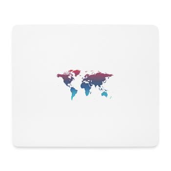 Carte du monde coloré - Tapis de souris (format paysage) - blanc - Devant
