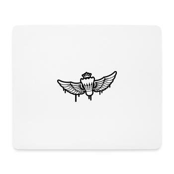 badminton blason logo symbole volant - Tapis de souris (format paysage) - blanc - Devant