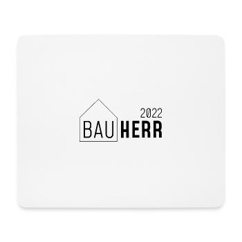 Haus mit Bauherr Schriftzug 2021 / dunkel - Mousepad (Querformat) - Weiß - Vorne