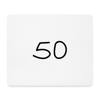 50th birthday fifty number black - Mouse Pad (horizontal) - white - Front