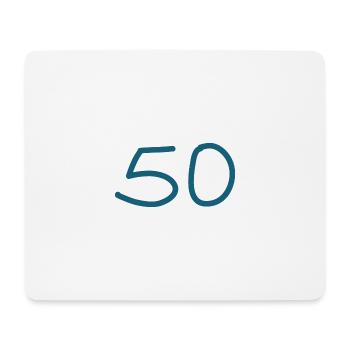 50th birthday fifty blue number - Mouse Pad (horizontal) - white - Front
