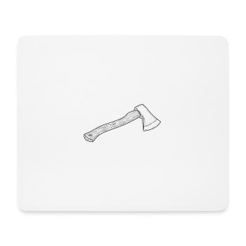 Illustration de hache en bois dessinée à la main - Tapis de souris (format paysage) - blanc - Devant