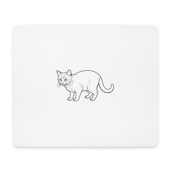 Katzenlinienzeichnung Noir Stil - Mouse Pad (horizontal) - white - Front