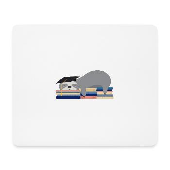 Paresseux dormant avec chapeau après la remise - Tapis de souris (format paysage) - blanc - Devant