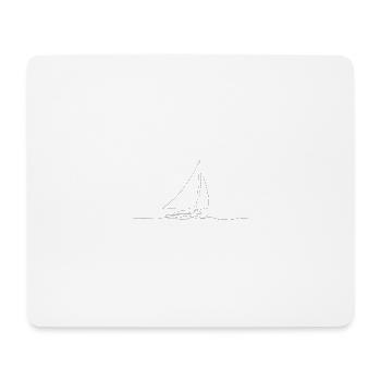 Segelboot lineart - Mousepad (Querformat) - Weiß - Vorne