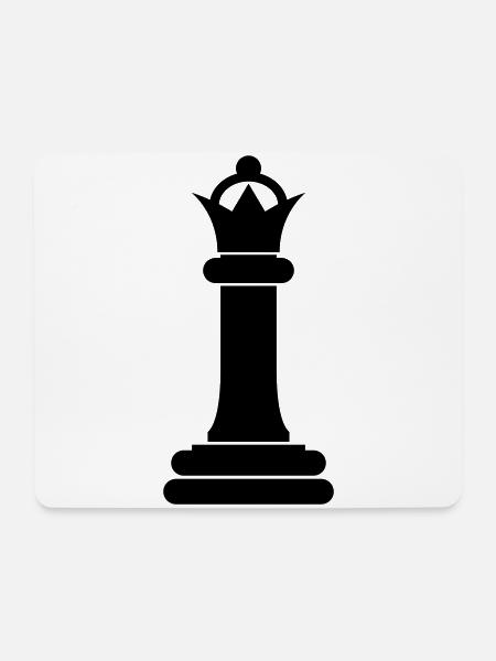 Schachfigur Königin - Mousepad (Querformat) - Weiß