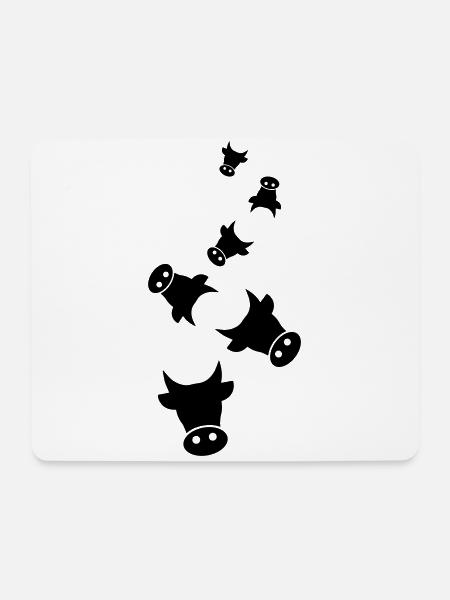 Rind Kopf Kuh - Mousepad (Querformat) - Weiß