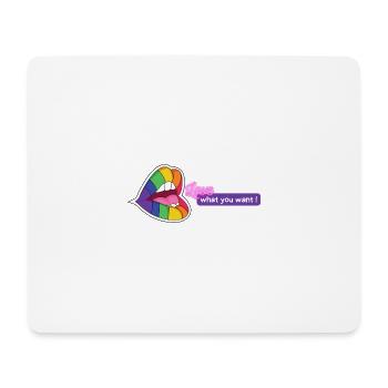 LGBT Lèvres colorées Aimez ce que vous voulez Idée cadeau - Tapis de souris (format paysage) - blanc - Devant