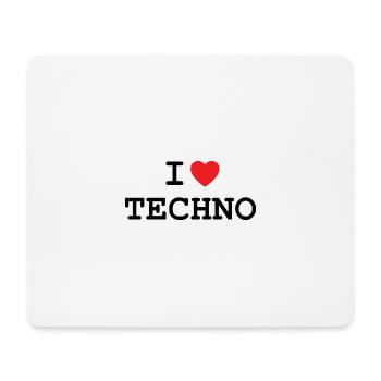 J’adore la techno - Tapis de souris (format paysage) - blanc - Devant