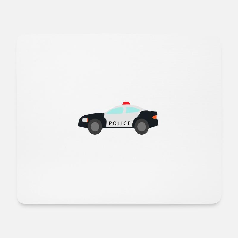 Polizei Auto - Mousepad (Querformat) - Weiß