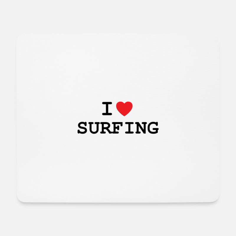 J’adore le surf - Tapis de souris (format paysage) - blanc