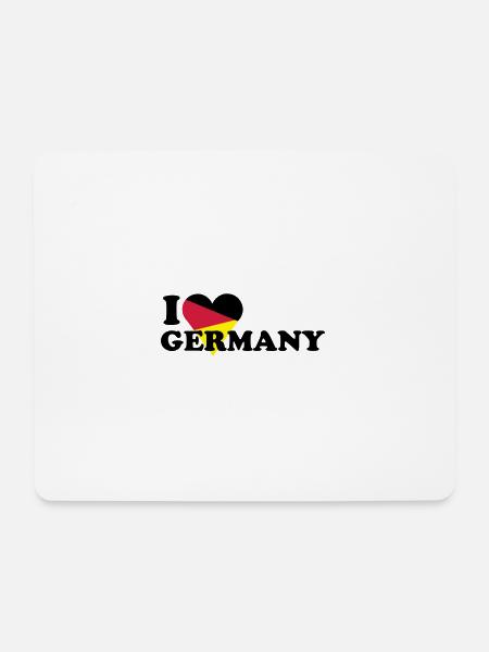 I love Germany / Ich liebe Deutschland mit Herz - Mousepad (Querformat) - Weiß
