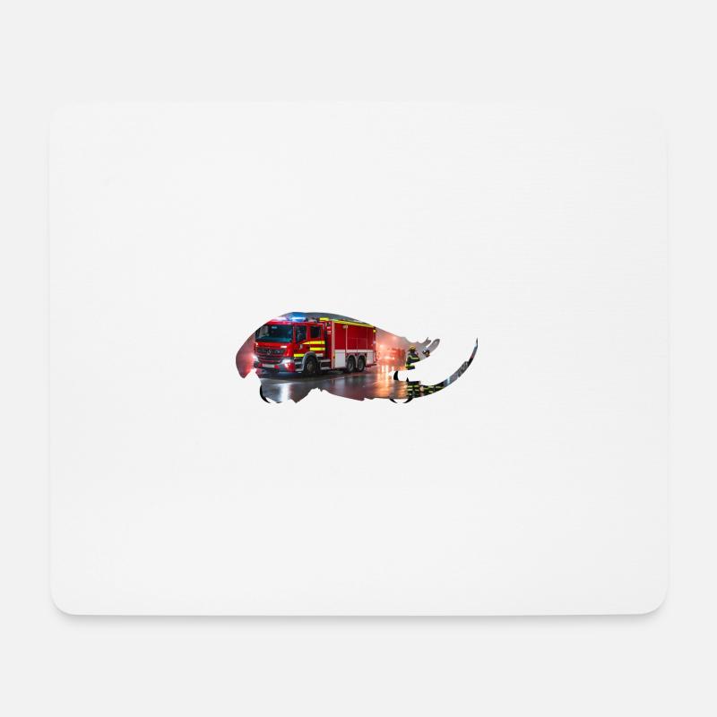 Camion de pompiers - Tapis de souris (format paysage) - blanc