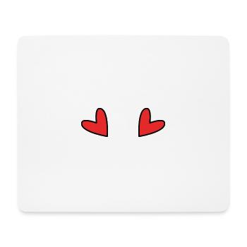 Red Minimalist Childish Heart - Mouse Pad (horizontal) - white - Front